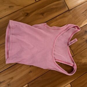 Pink Ribbed Tank Top
